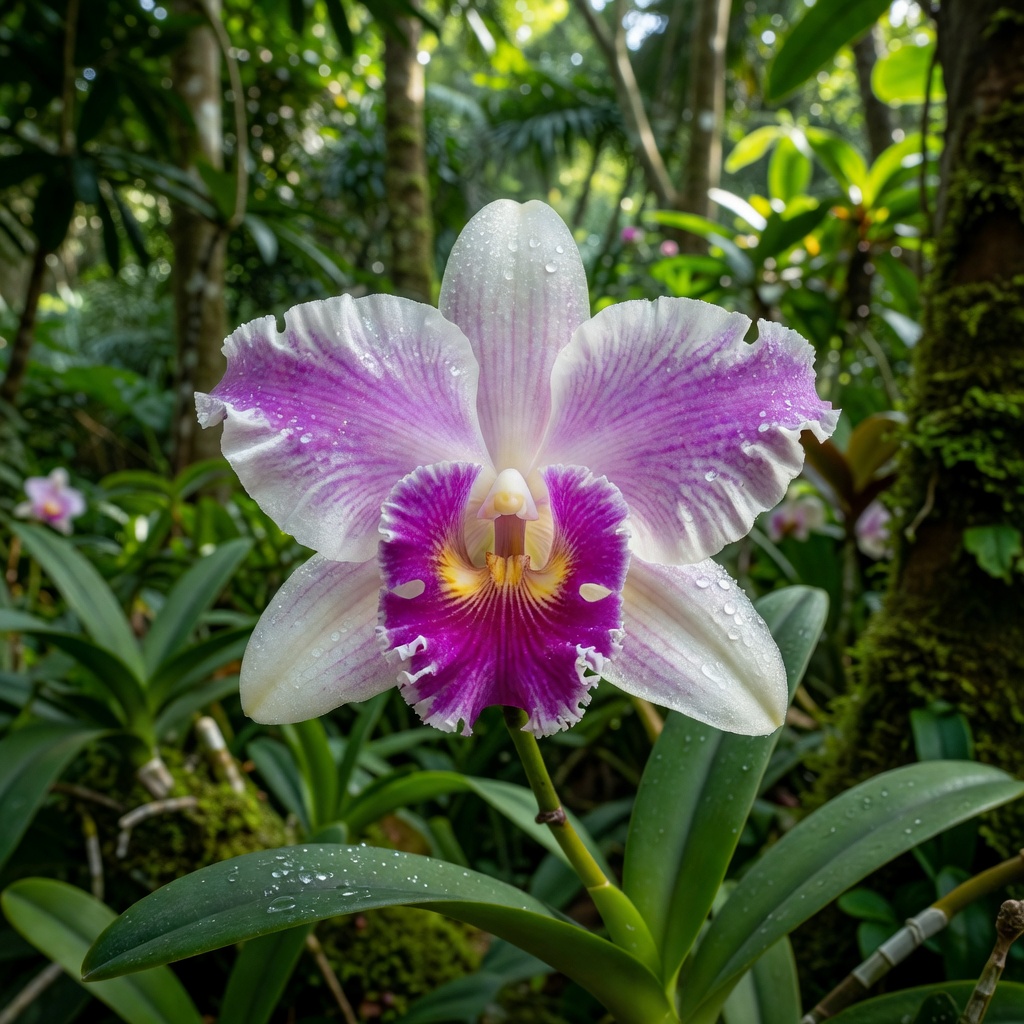 An orchid bloom at Singapore Botanic Gardens